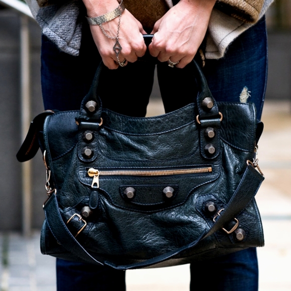 Balenciaga Leather Black Classic Purse Hand Bag Satchel - Picture 16 of 16